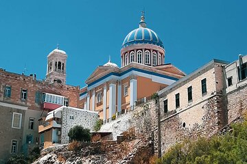 5 day Tour in Syros, Mykonos, Santorini, mix of Cycladic-Venetian Architecture