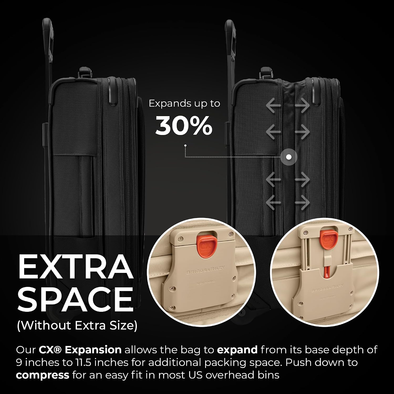 Briggs & Riley Baseline Essential 2-Wheel Softside Carry-On, Black - Image 3