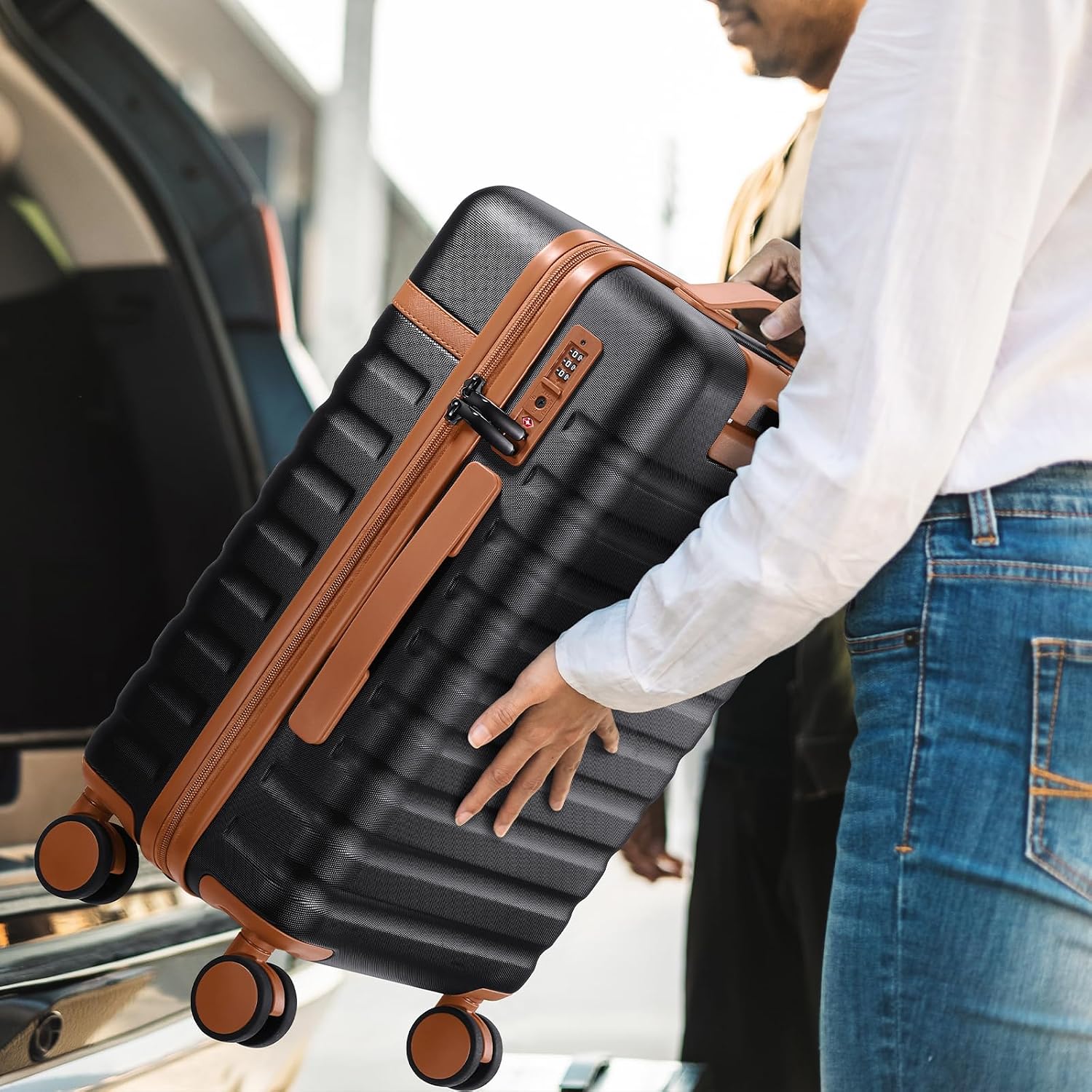 UKEIN Luggage Sets 3Piece, Carry On Luggage 20in Suitcase Set With Backpack - Image 3