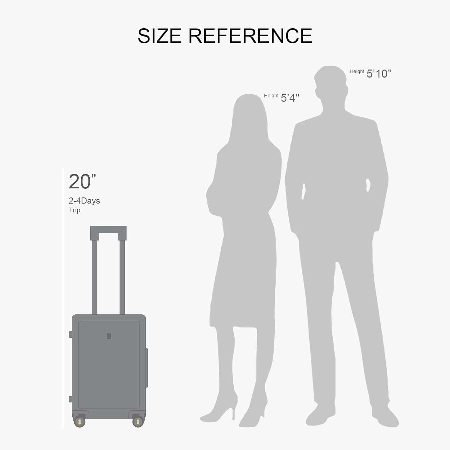 LEVEL8 Hard Shell 20 Inch Carry on Luggage Airline Approved, Polycarbonate - Image 3
