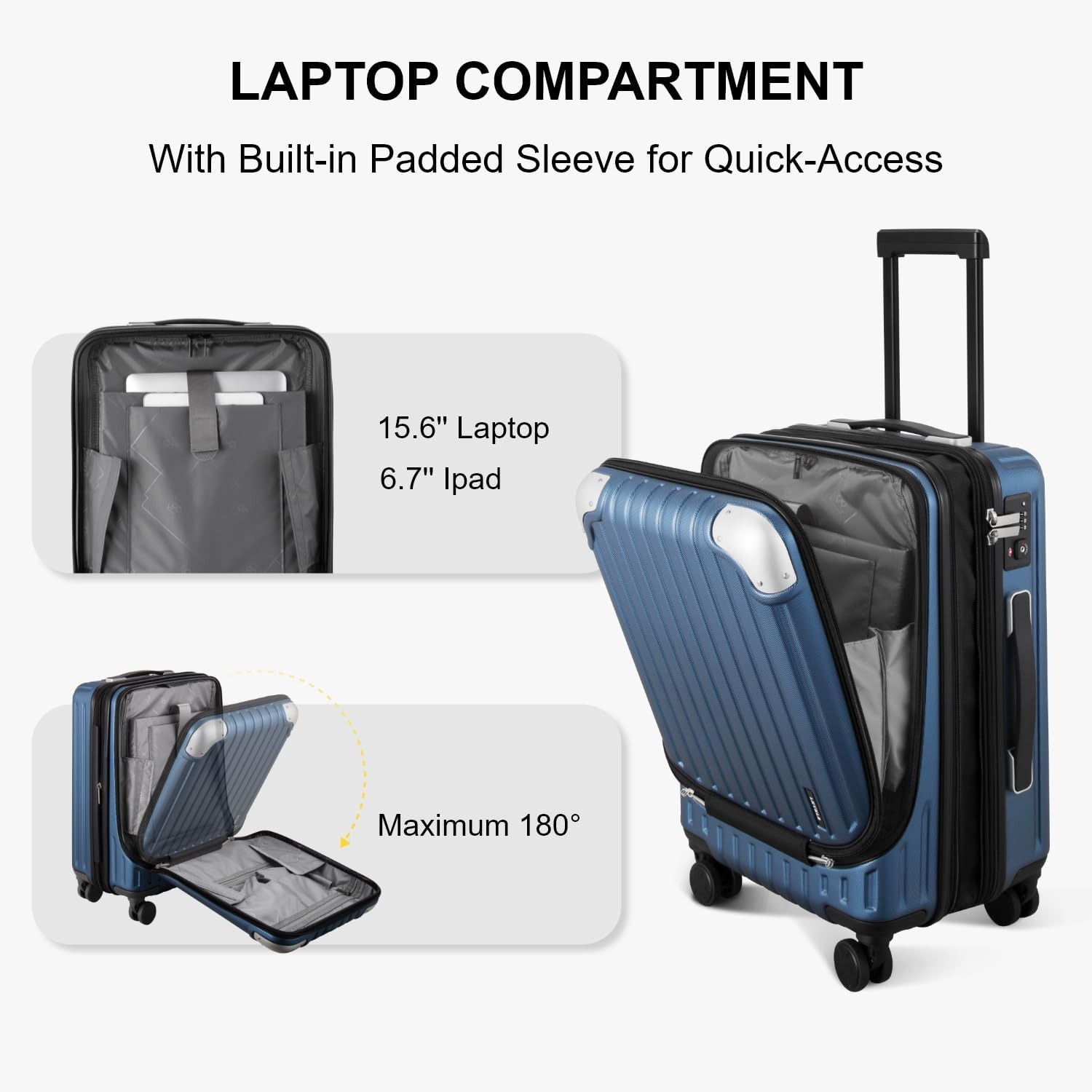 LEVEL8 Carry on Luggage Airline Approved, 20“ Expandable Carry on Suitcase - Image 3
