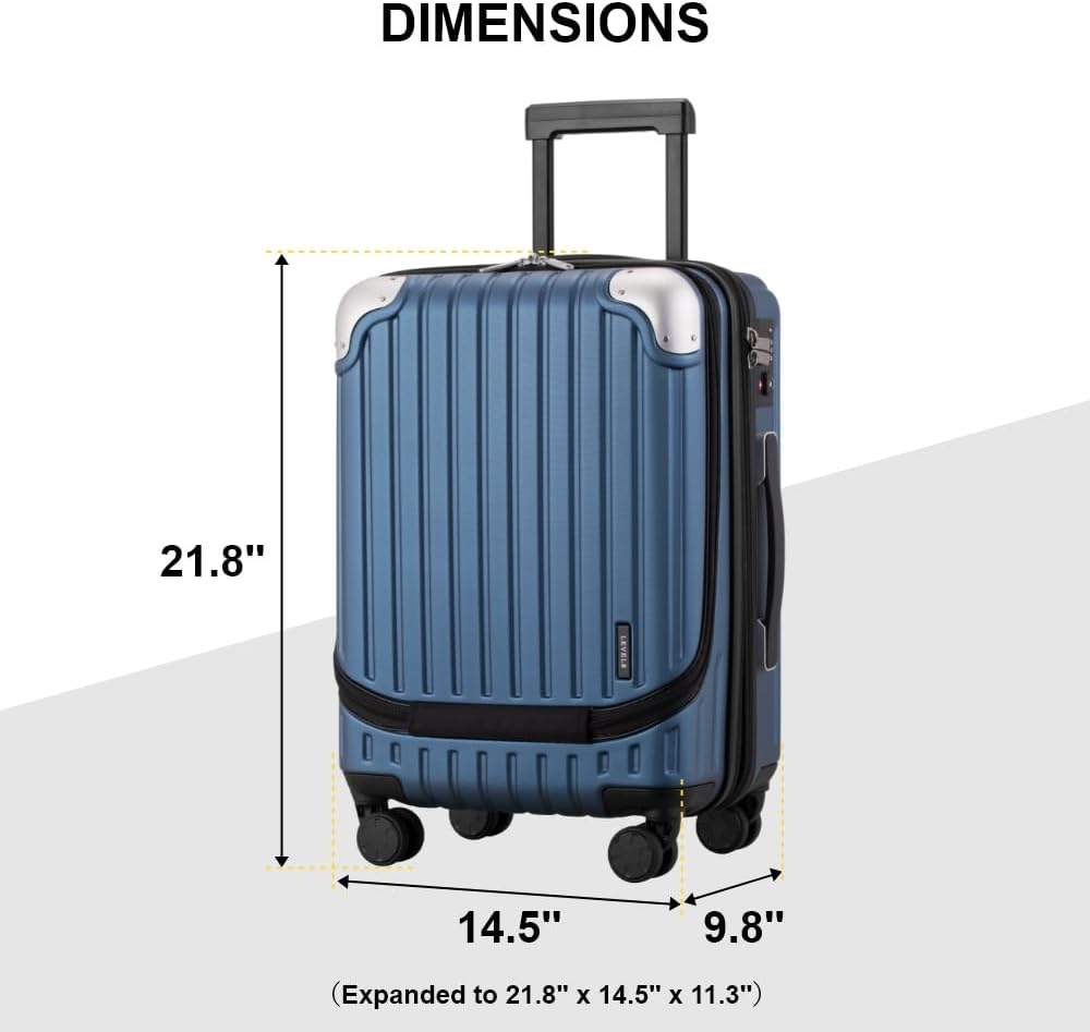 LEVEL8 Carry on Luggage Airline Approved, 20“ Expandable Carry on Suitcase - Image 4