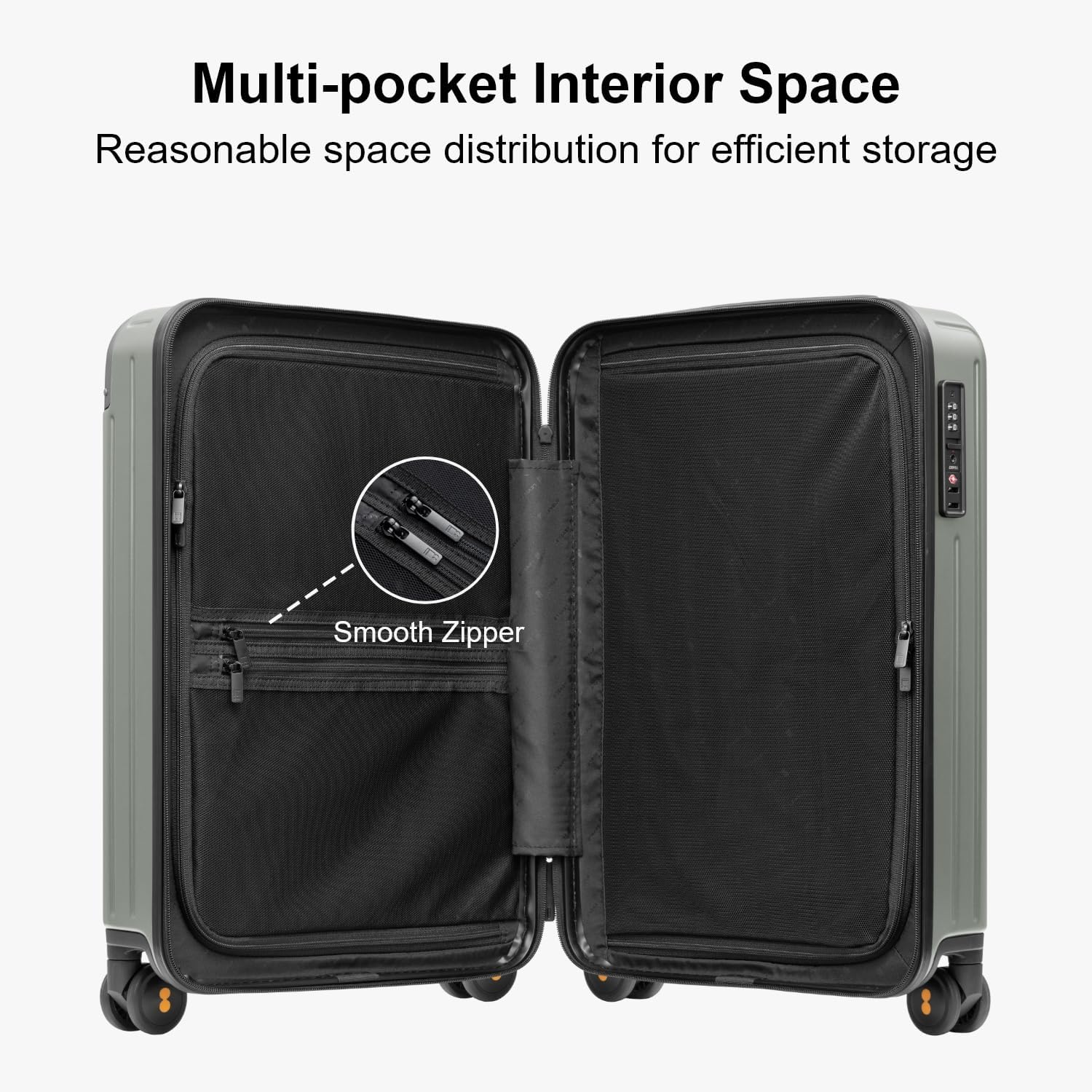 LEVEL8 Carry on Suitcase Airline Approved Hardside PC Luggage 20 inch Green - Image 4