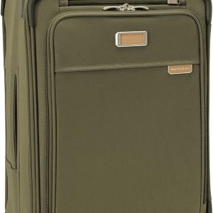 Briggs & Riley Essential 22" Carry On Expandable Spinner - Luggage for Travel, Suitcases with Wheels, Softside Rolling Bag for Men & Women, Self-Repairing Zipper - Baseline Collection, Olive