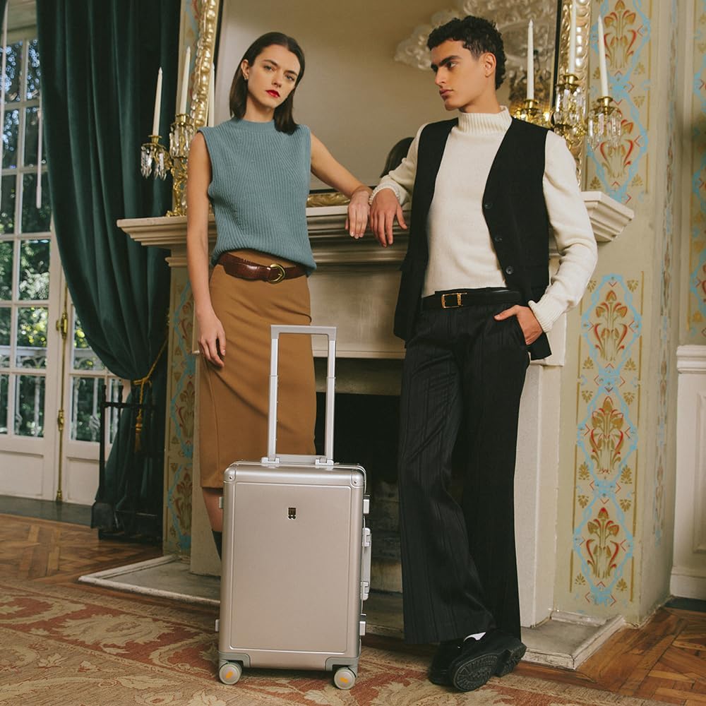 LEVEL8 Aluminum Zipperless Luggage 20 Inch, Carry on Suitcases with Wheels - Image 2