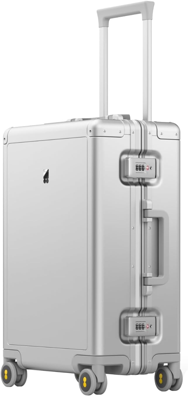 LEVEL8 Aluminum Zipperless Luggage 20 Inch, Carry on Suitcases with Wheels