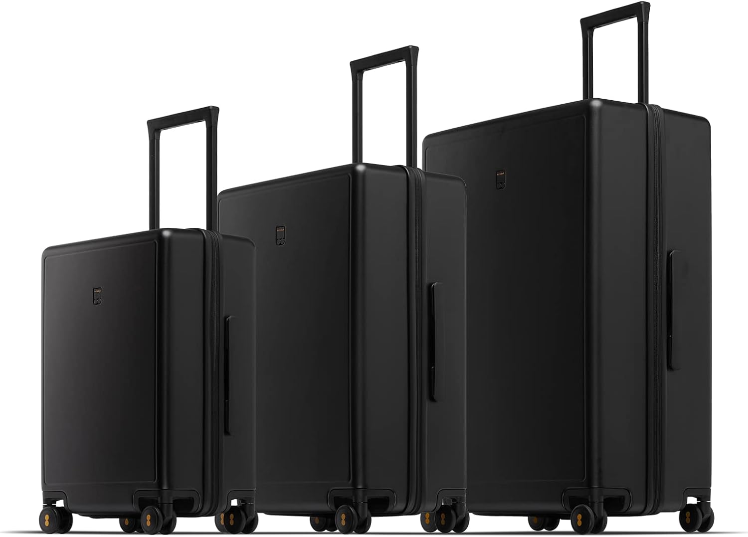 LEVEL8 Black Luggage Sets 3 Piece, Suitcases with Wheels, 20/24/28Inch