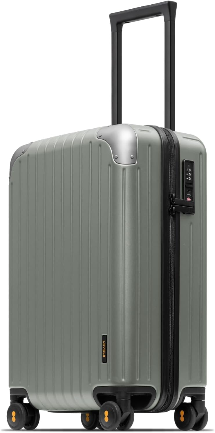 LEVEL8 Carry on Suitcase Airline Approved Hardside PC Luggage 20 inch Green