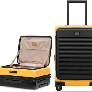 LEVEL8 Top Opening Carry on Luggage with Narrow Handle, Expandable Suitcase