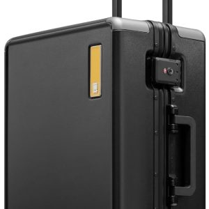 LEVEL8 Zipperless Carry On Luggage Airline Approved Suitcase 20 Inch Black