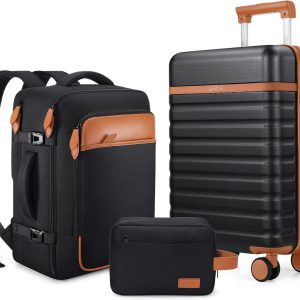 UKEIN Luggage Sets 3Piece, Carry On Luggage 20in Suitcase Set With Backpack